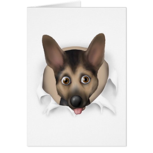 German Shepherd Busting Out Cards (Front)
