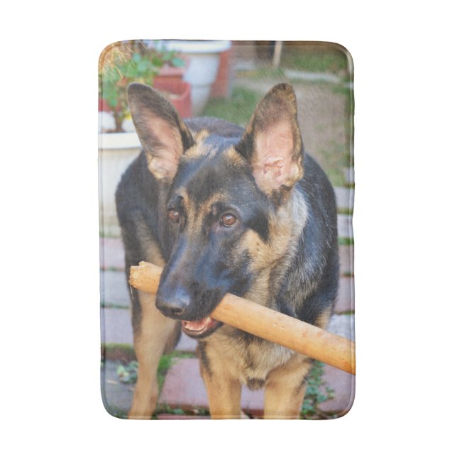 German Shepherd by Shirley Taylor Bath Mat (Front Vertical)