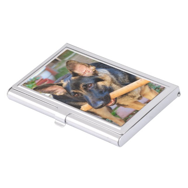 German Shepherd by Shirley Taylor Business Card Case (Front)