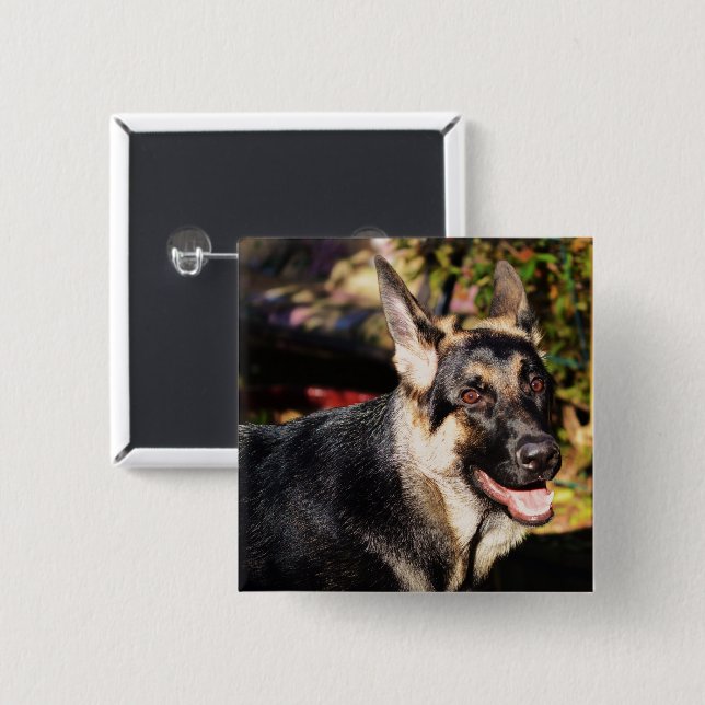 German Shepherd by Shirley Taylor Button (Front & Back)