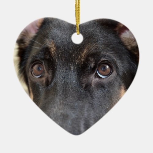 German Shepherd by Shirley Taylor Ceramic Ornament