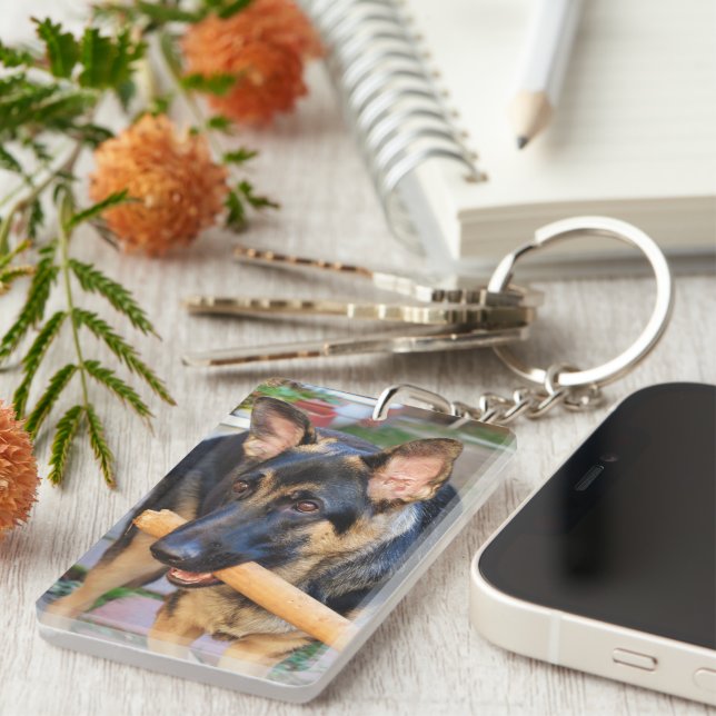 German Shepherd by Shirley Taylor Keychain (Front Right)