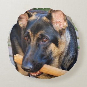 German Shepherd by Shirley Taylor Round Pillow