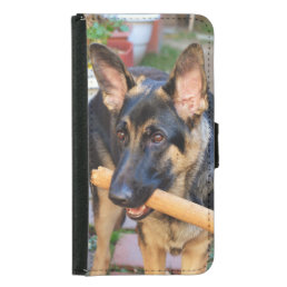 German Shepherd by Shirley Taylor Wallet Phone Case For Samsung Galaxy S5
