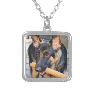 German Shepherd by Shirley Taylor Silver Plated Necklace