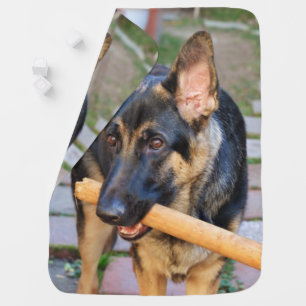German Shepherd by Shirley Taylor Swaddle Blanket