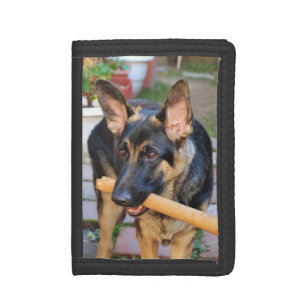 German Shepherd by Shirley Taylor Tri-fold Wallet