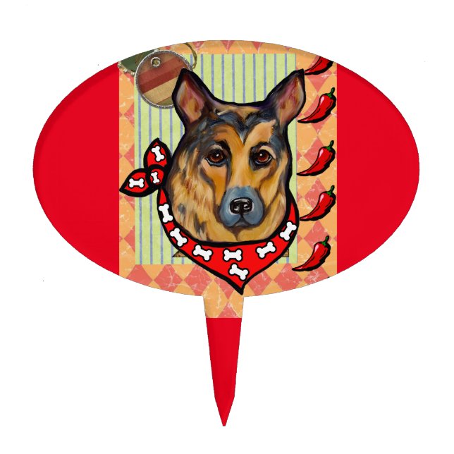 GERMAN SHEPHERD CAKE TOPPER (Front)
