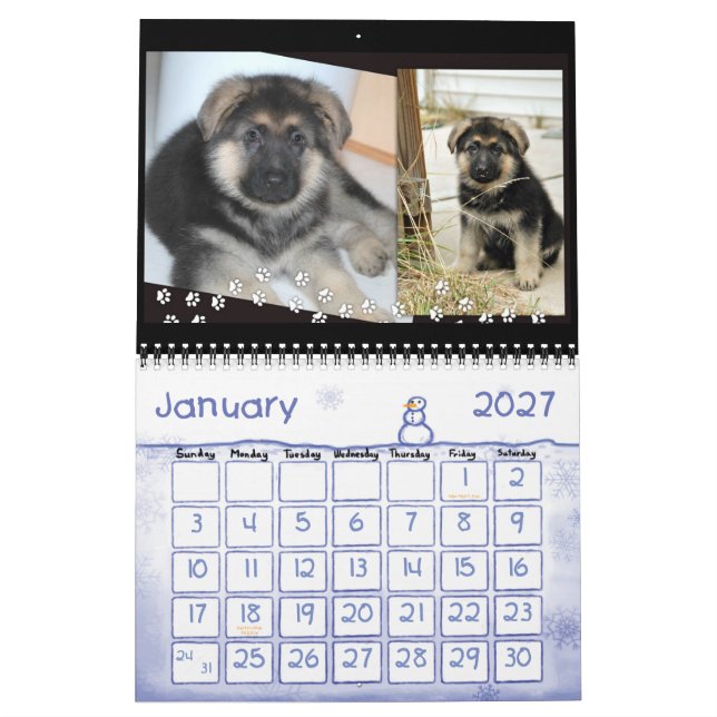 German Shepherd Calendar (Jan 2027)