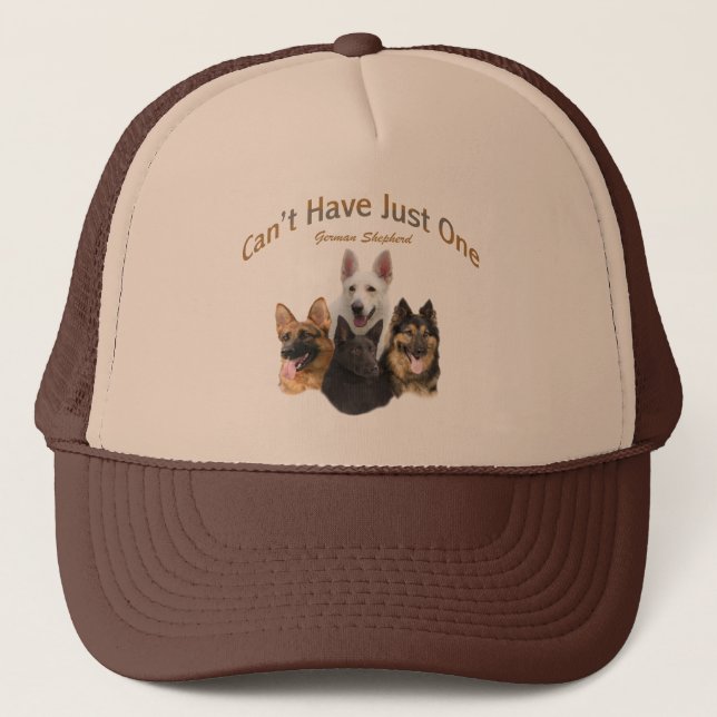 German Shepherd Can't Have Just One Apparel Trucker Hat (Front)