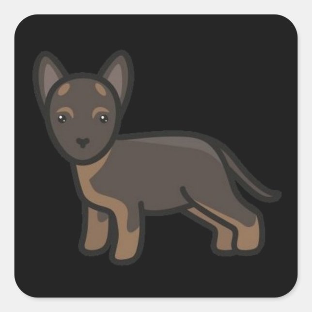 German Shepherd cartoon another one Square Sticker (Front)
