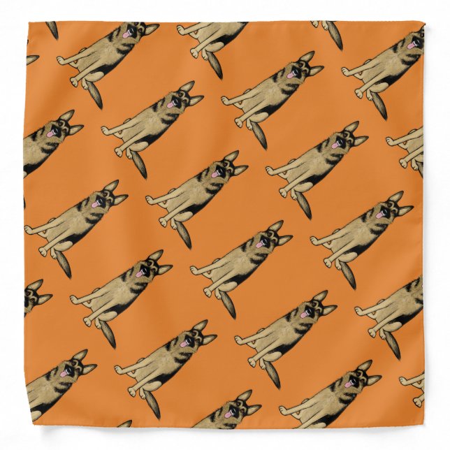 German Shepherd Cartoon Dog Pattern Bandana (Front)