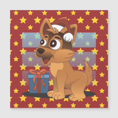 German Shepherd cartoon Magnetic Card