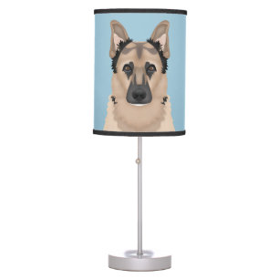 german shepherd cartoon table lamp