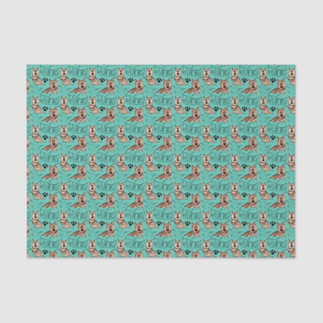 German Shepherd Cartoon Tissue Paper (Front)
