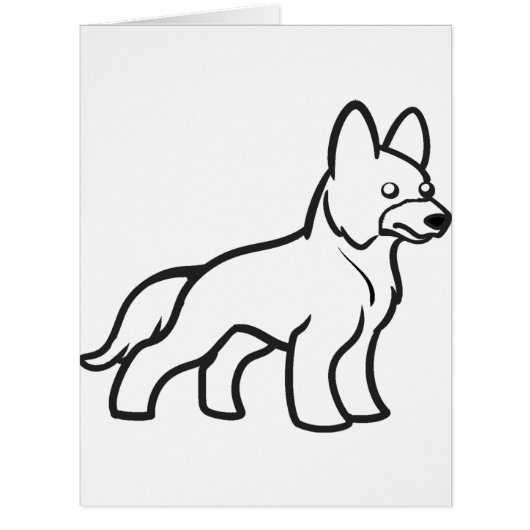 german shepherd cartoon white (Front)