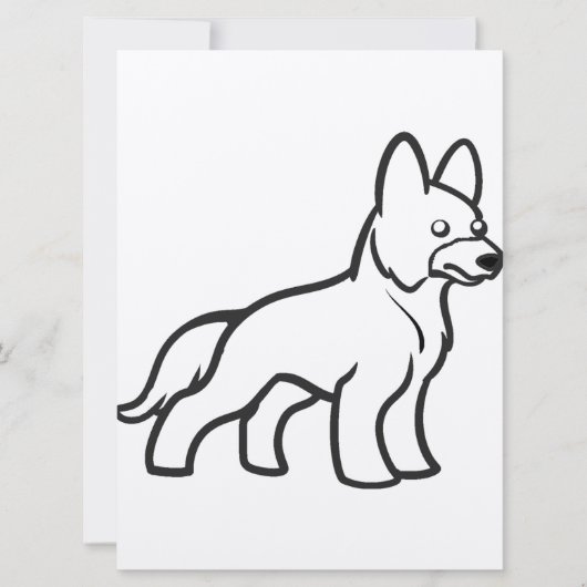 german shepherd cartoon white (Front)