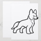 german shepherd cartoon white (Front/Back)