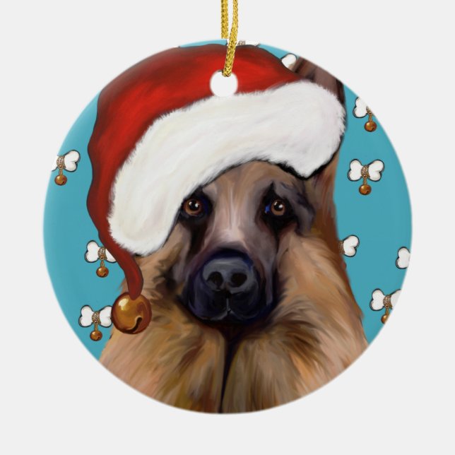 German Shepherd Ceramic Ornament (Front)