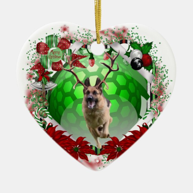 German Shepherd Ceramic Ornament (Front)
