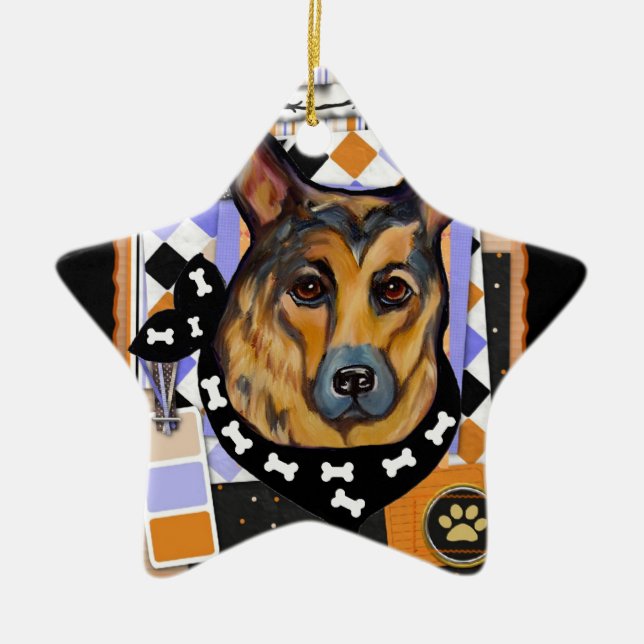 GERMAN SHEPHERD CERAMIC ORNAMENT (Front)