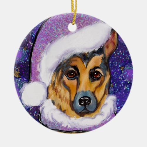 GERMAN SHEPHERD CERAMIC ORNAMENT