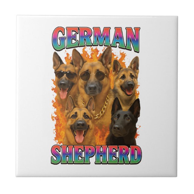 German Shepherd Ceramic Tile (Front)