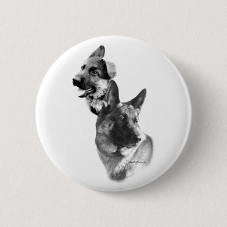 German Shepherd Charcoal 2 - Button