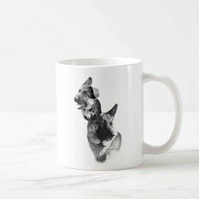 German Shepherd Charcoal 2 Coffee Mug (Right)