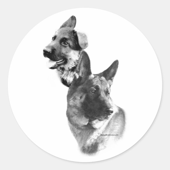 German Shepherd Charcoal 2 - Sticker (Front)