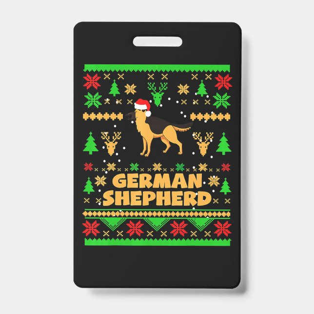 German Shepherd Christmas Badge (Front)