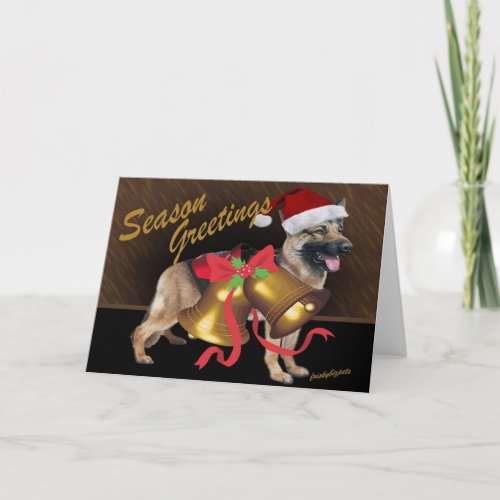 German Shepherd Christmas Bells Cards