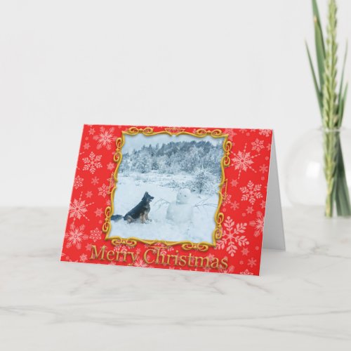 German shepherd christmas card