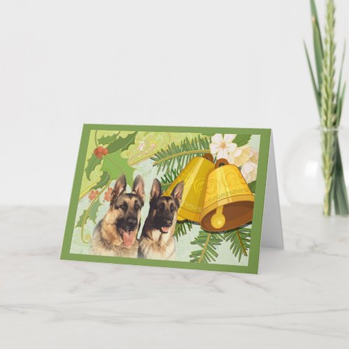 German Shepherd Christmas Card Bells1