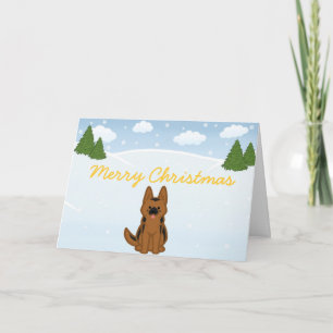 German Shepherd Christmas Card - Customizable