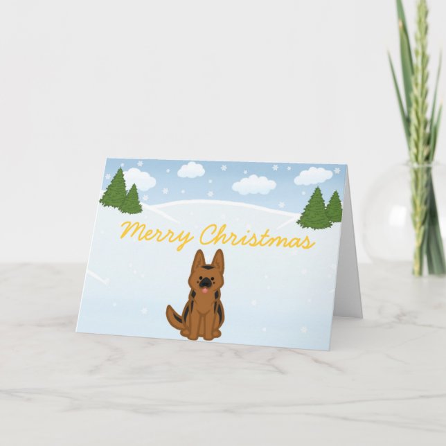 German Shepherd Christmas Card - Customizable (Front)