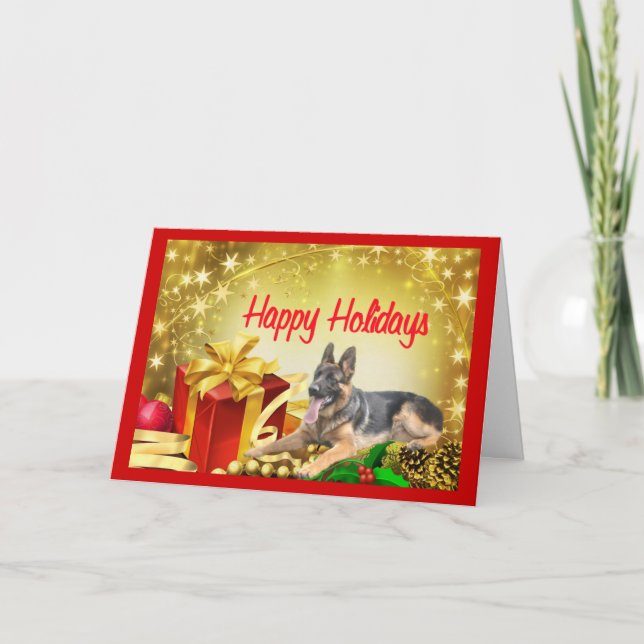 German Shepherd Christmas Card Gift (Front)