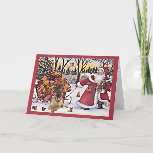 German Shepherd Christmas Card Santa Bears4