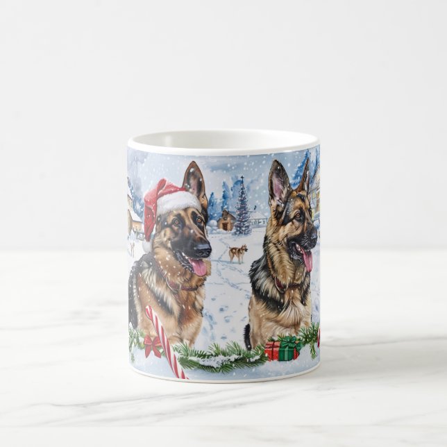 German Shepherd Christmas Coffee Mug (Center)
