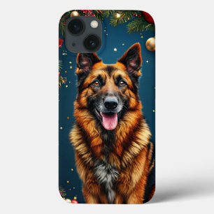 German Shepherd christmas dog iPhone 13 Case