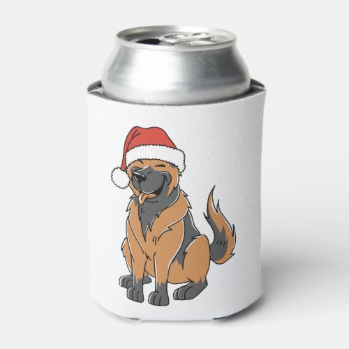 German Shepherd Christmas Dog in Santa Hat   Can Cooler