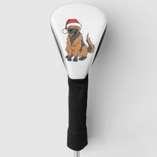 German Shepherd Christmas Dog in Santa Hat   Golf Head Cover