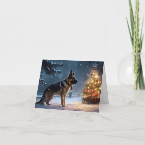 German Shepherd Christmas Festive Season  Card