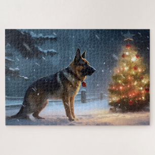 German Shepherd Christmas Festive Season Jigsaw Puzzle