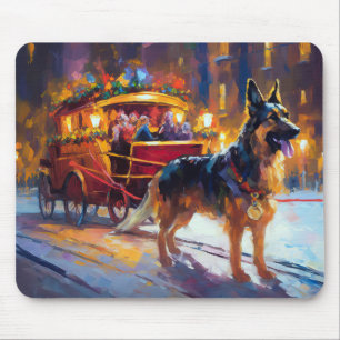German Shepherd Christmas Festive Season Mouse Pad