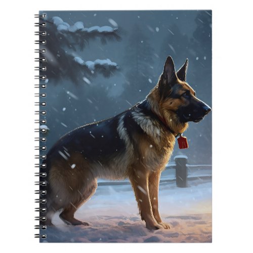 German Shepherd Christmas Festive Season  Notebook