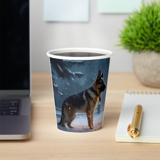 German Shepherd Christmas Festive Season  Paper Cups (Insitu)