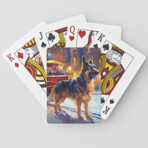 German Shepherd Christmas Festive Season Poker Cards