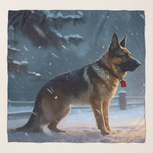 German Shepherd Christmas Festive Season Scarf