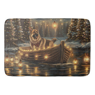 German Shepherd Christmas Festive Voyage Bath Mat